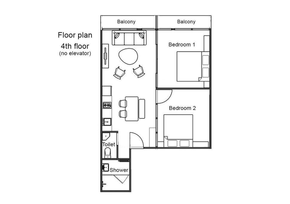 Fl4 Entire Apartment,2br,balcony,5min To Khaosan Banguecoque